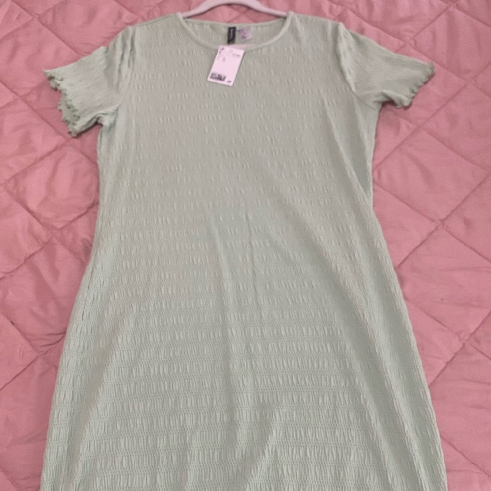 Sage Green Short Sleeved Mini Dress